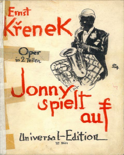 Couverture de Jonny spielt auf d’Ernst Krenek, dessin par Arthur Stadler